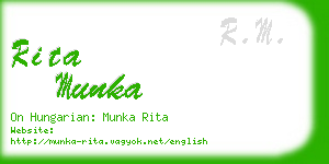 rita munka business card